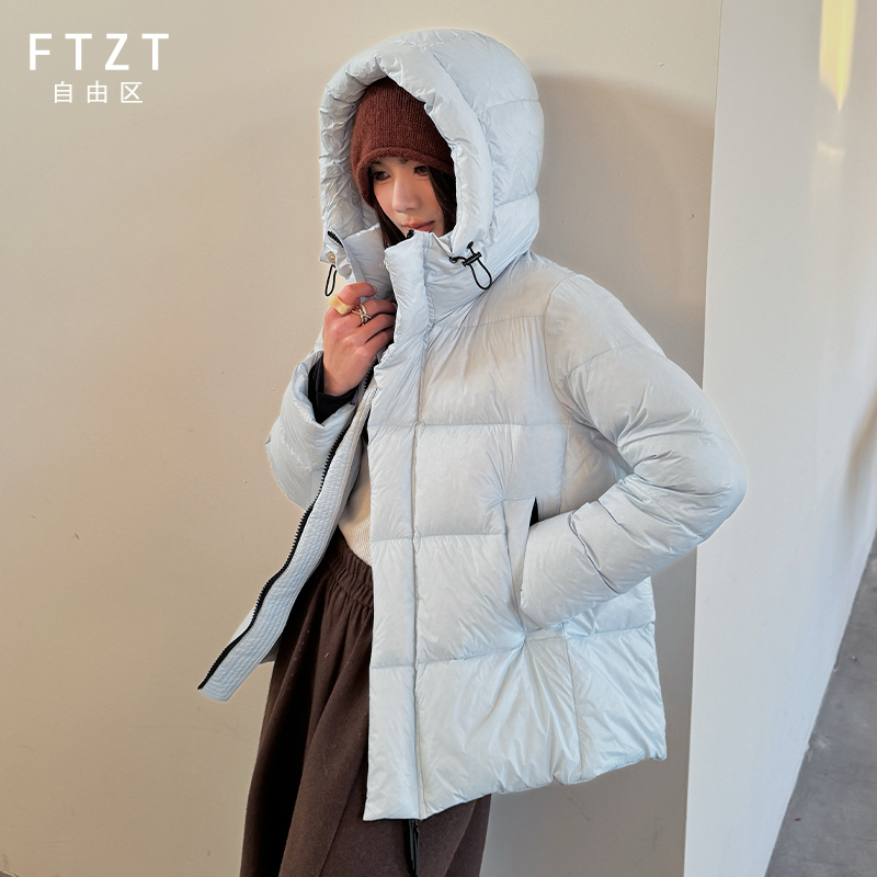 FTZT 90白鸭绒2025新款短款羽绒服女款冬季泡芙超好看加厚