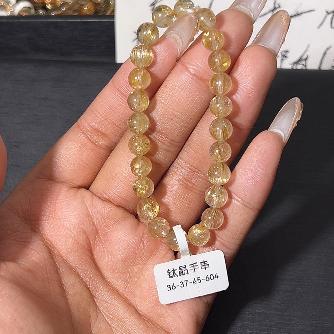 发晶手链未镶嵌天然金发晶604