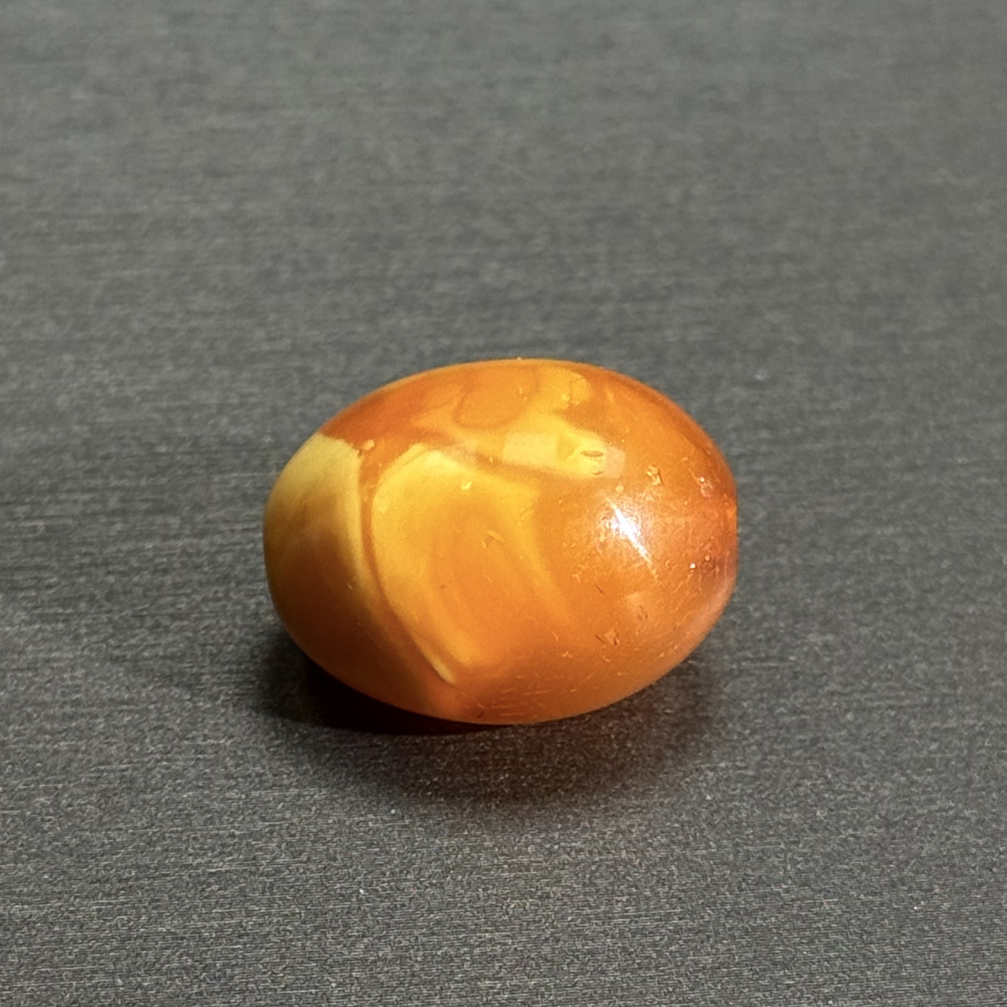 【伟伟鉴定】百年氧化老蜜蜡 金绞满蜡花 枣珠单珠 配饰20.6x15mm