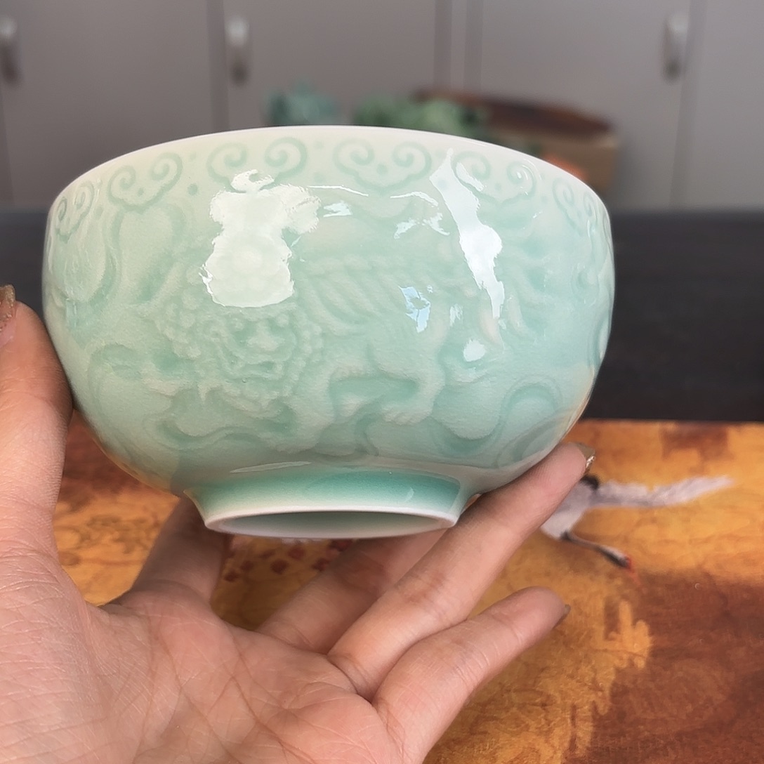 龙泉云间青瓷小米茶器