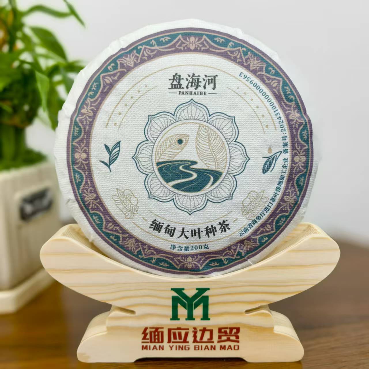 【缅应边贸】缅甸果敢大叶种 盘海河200克 生茶茶饼/紧压茶