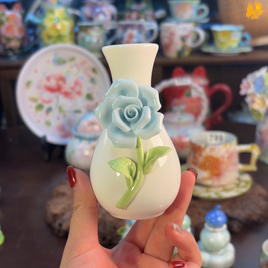 景德镇手绘高温釉下彩陶瓷茶具 