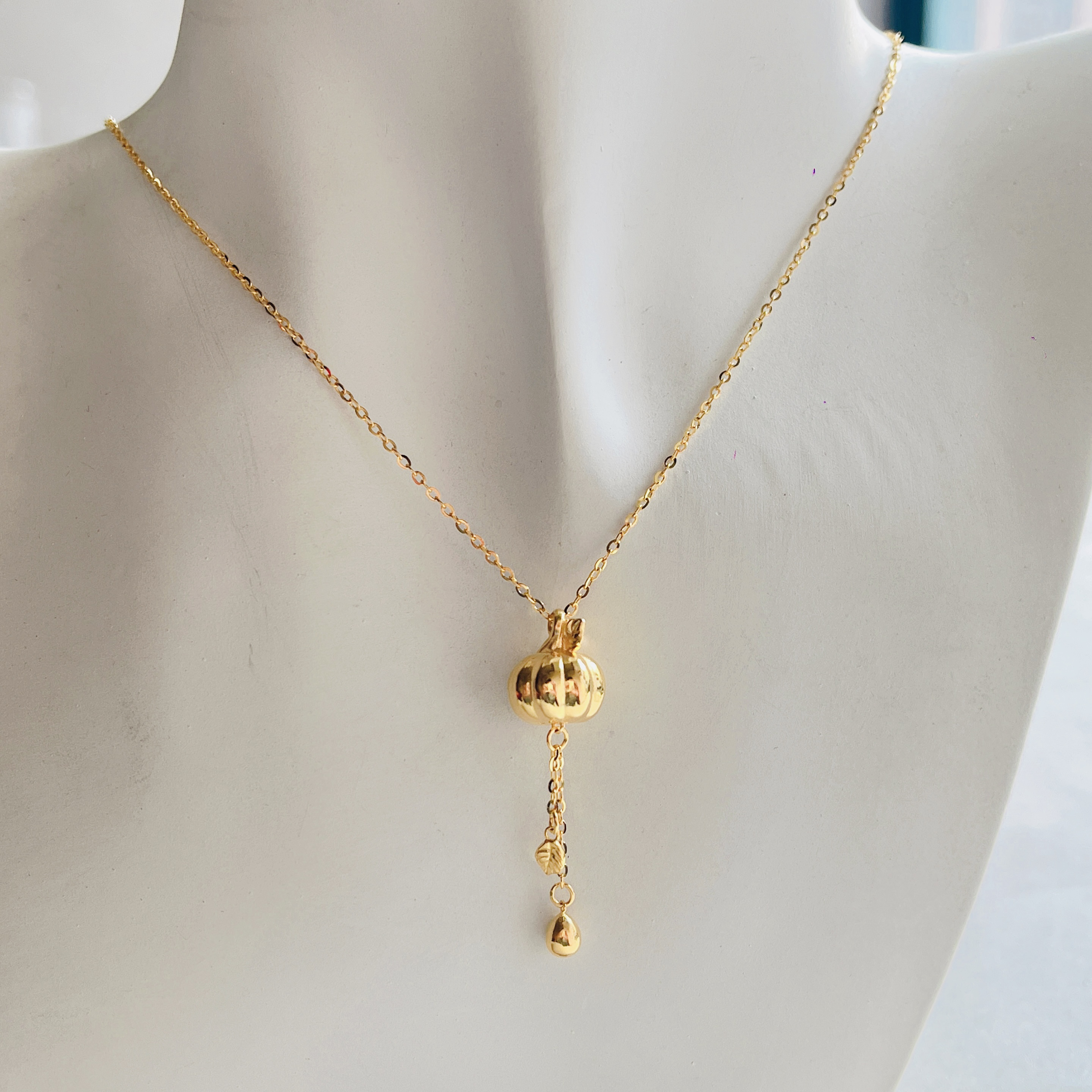 足金999福瓜满满南瓜套链ins时尚轻奢中古