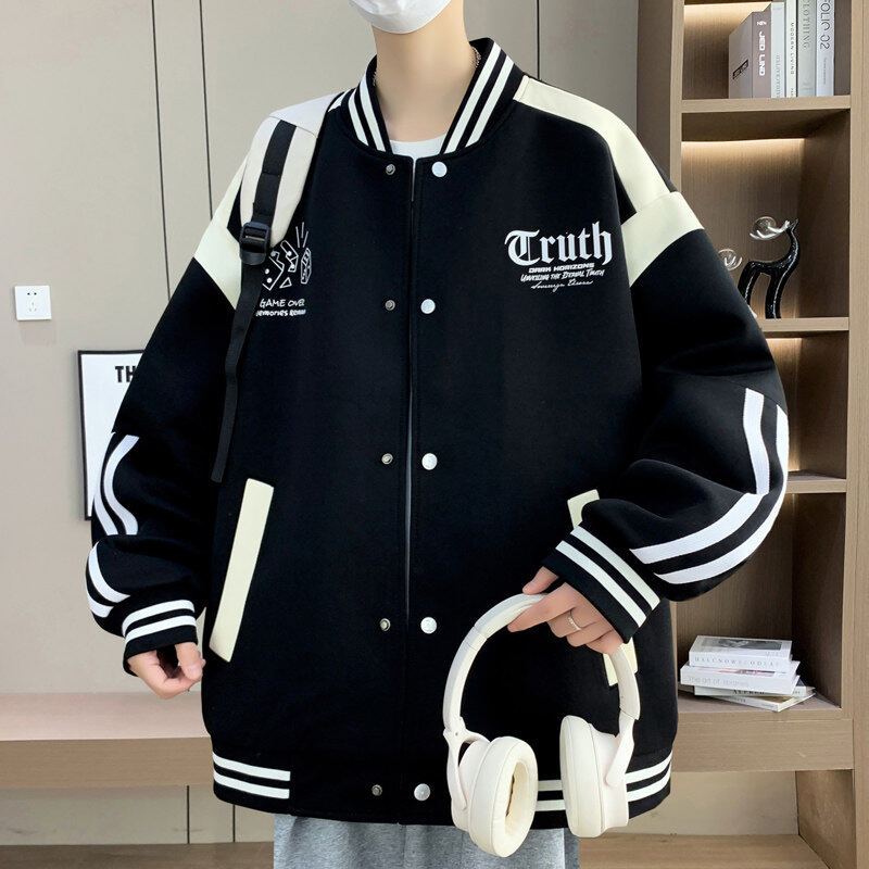春秋款棒球服外套男孩12-20岁18青少年学生15帅气14夹克17上衣16