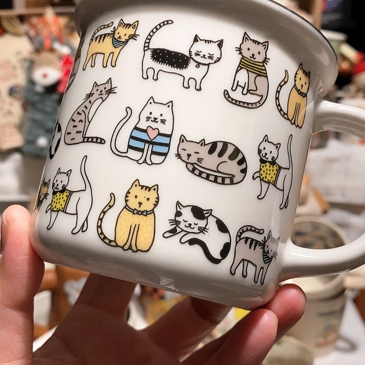 搪瓷猫咪马克杯大号