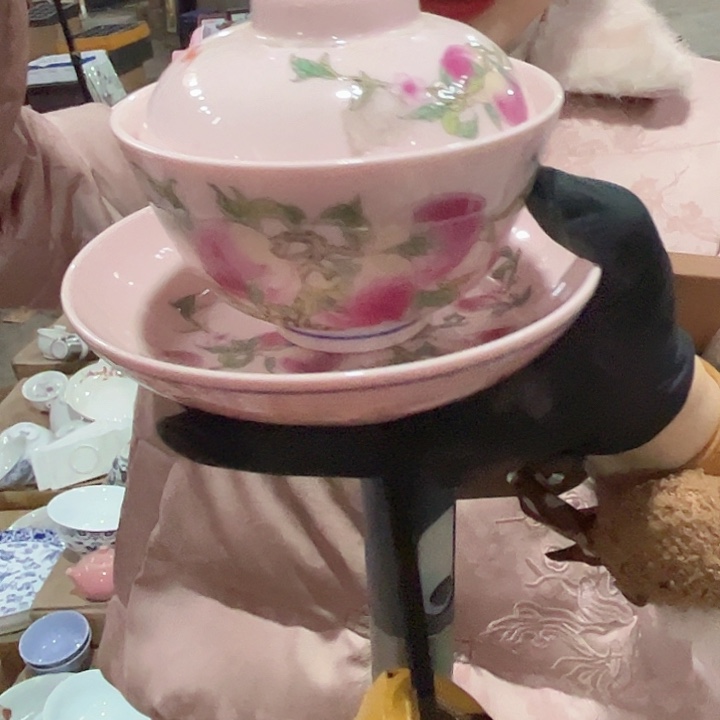 摆件陶景德镇高温瓷三才