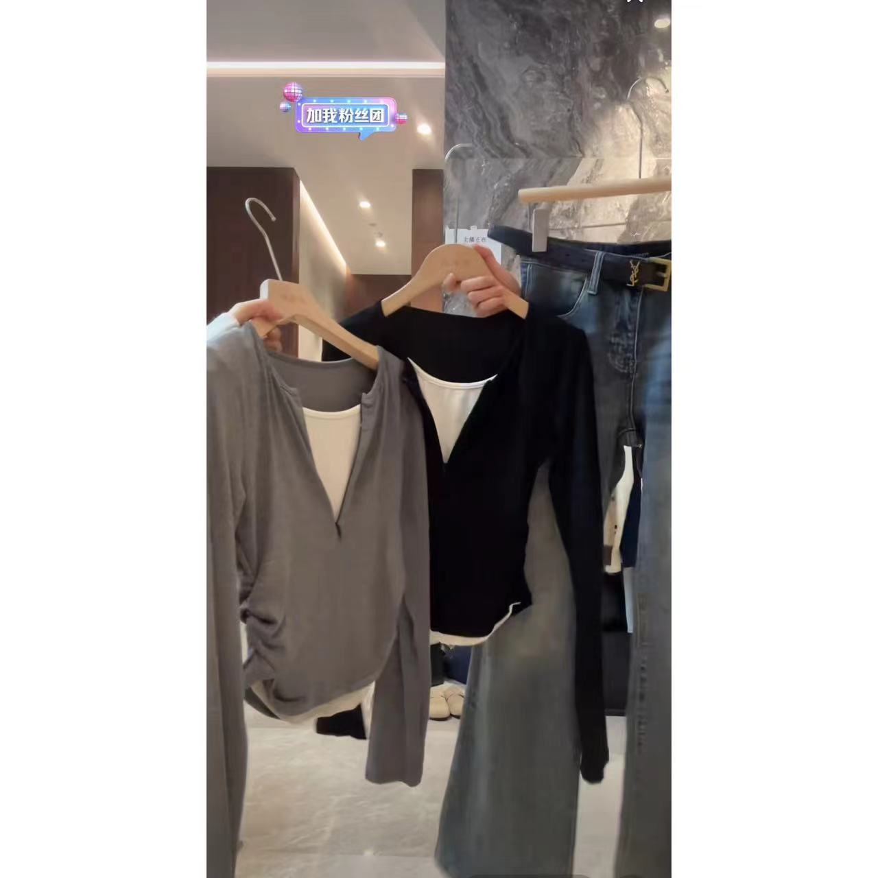 徐秋阳  加分项  百搭时尚休闲设计感显瘦显白上衣长袖11596