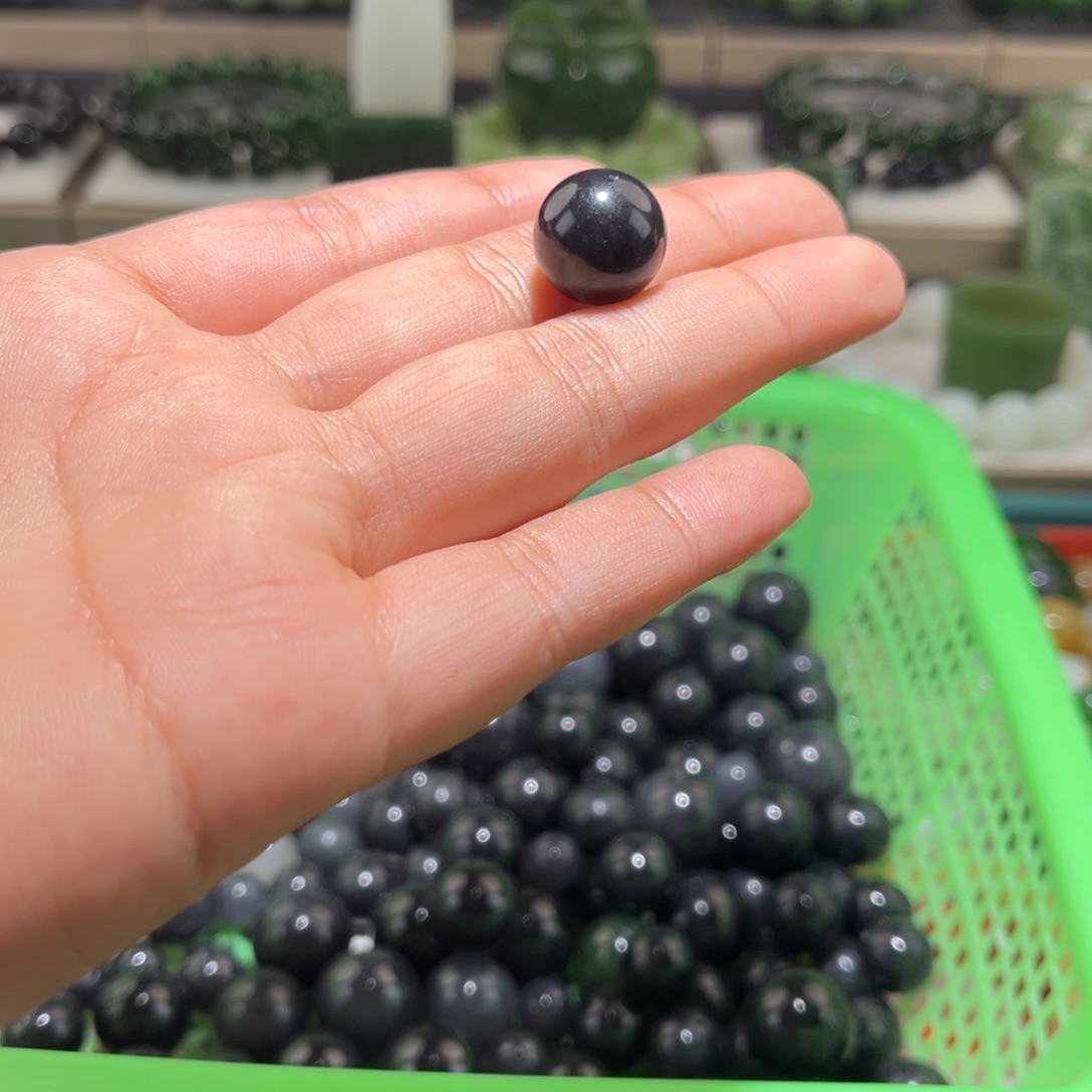 和田玉未镶嵌颈饰卡14帝王紫单珠