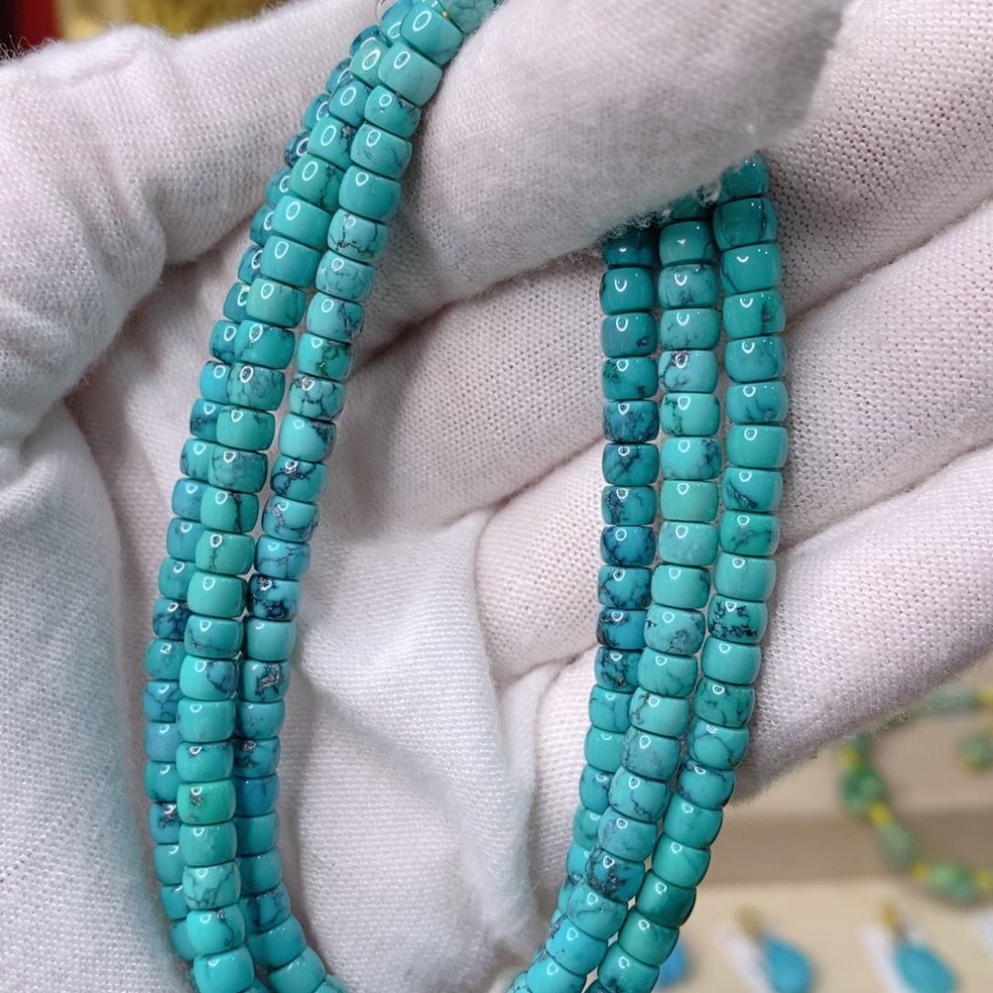 绿松石项链18K金镶嵌