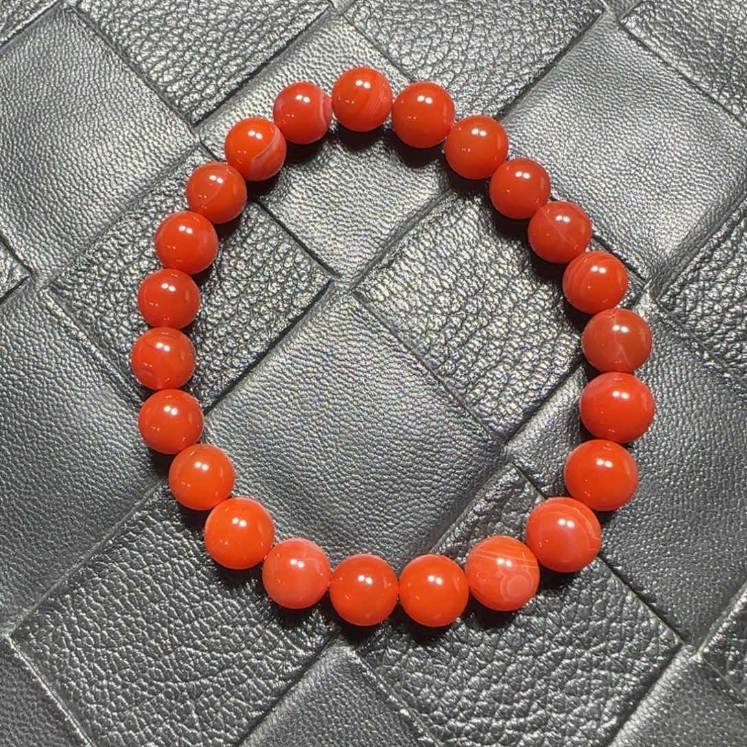 栀***子南红玛瑙未镶嵌手串8mm+