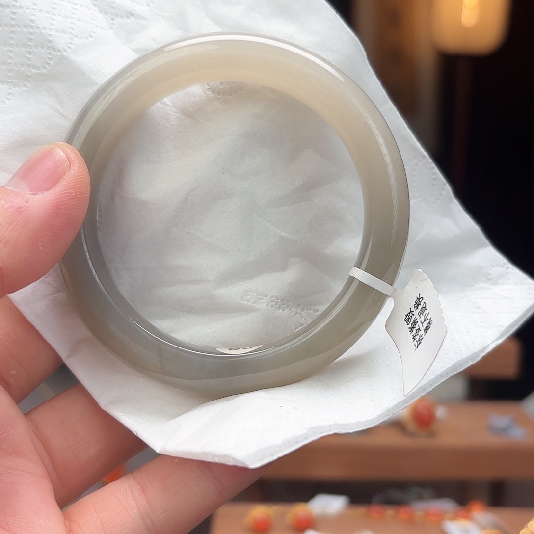 和田玉挂件未镶嵌56mm半烟紫半藕粉aa65