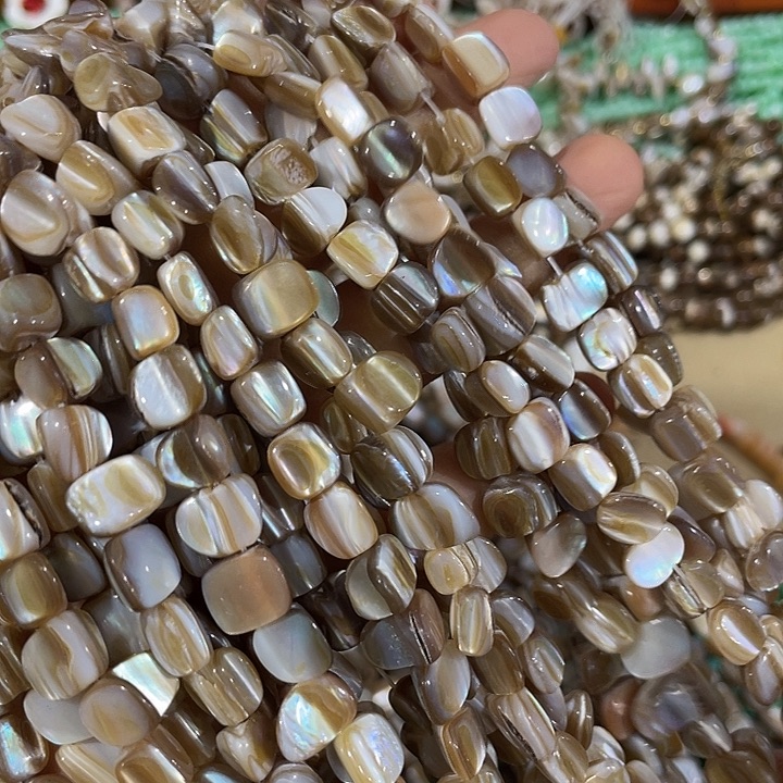 玛瑙/玉髓合金珠宝半成品3条企鹅贝随形小豆豆