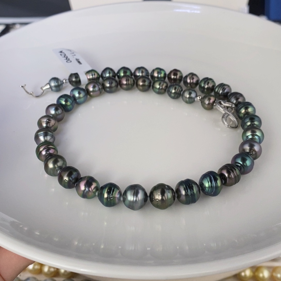 海水珍珠颈饰未镶嵌K****a大溪地项链9-11.4橙