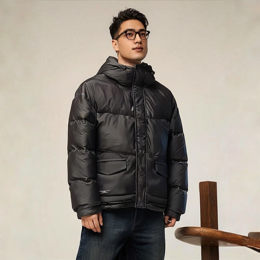 男士防水户外通用黑色冬季加厚保暖运动棉服~剪标