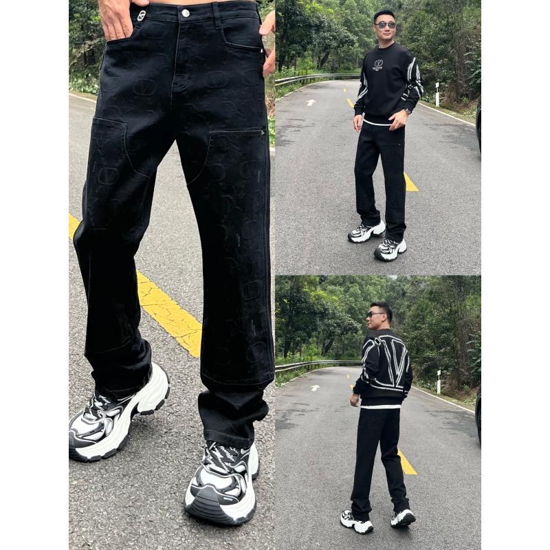 PRLUO VALENTIN《国际行》2025秋冬男士直筒微宽松印花工装牛仔裤