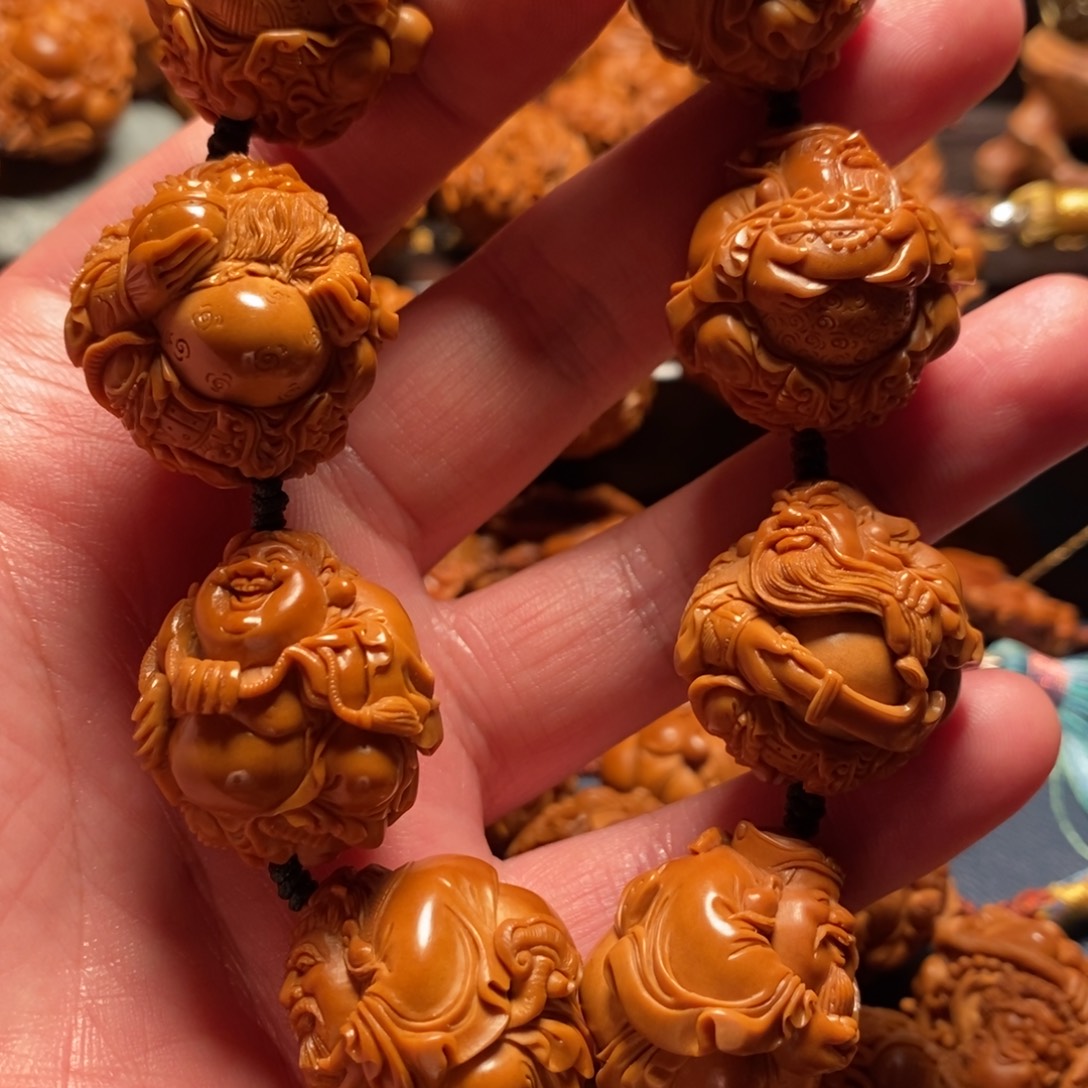 j***a橄榄核手串/手链九路财神