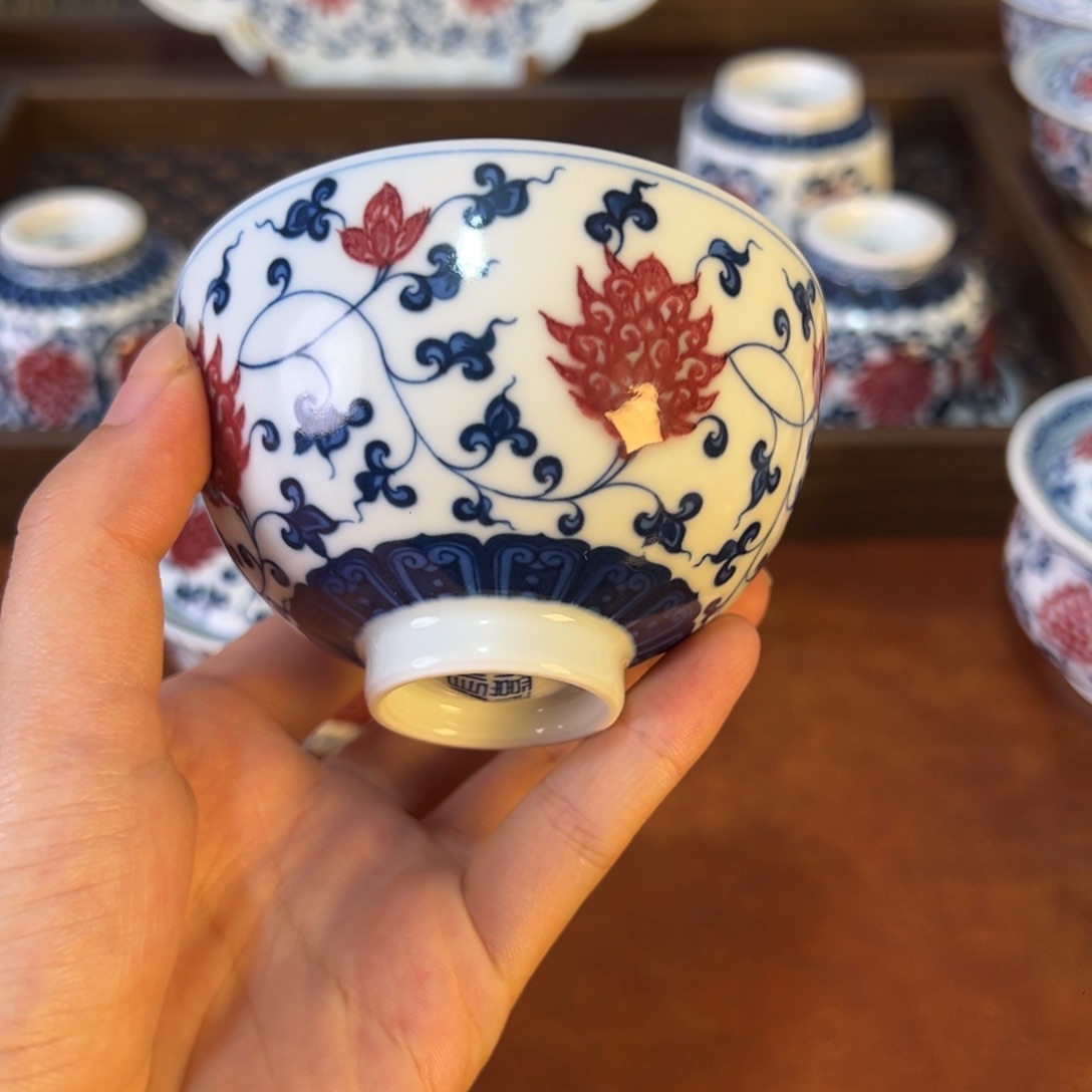 盖碗景德镇茶器百宝箱手绘陶瓷