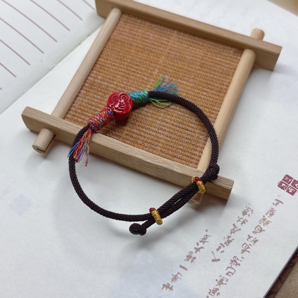 含辰砂工艺品“鼠”十二生肖朱砂手工编绳xszs