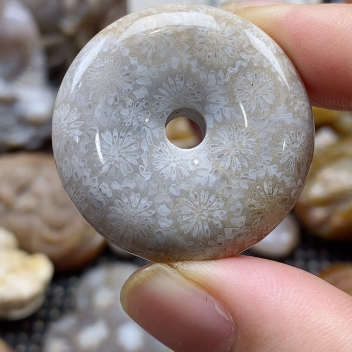 硅化珊瑚（珊瑚玉）颈饰未镶嵌