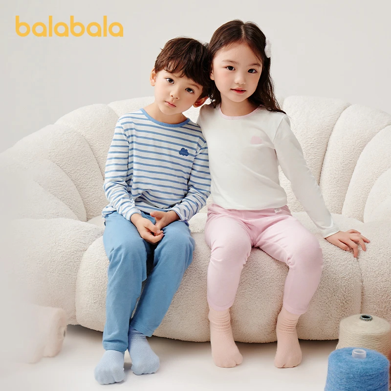 巴拉巴拉儿童内衣套装男女童秋衣秋裤冬新款保暖打底睡衣纯棉舒适