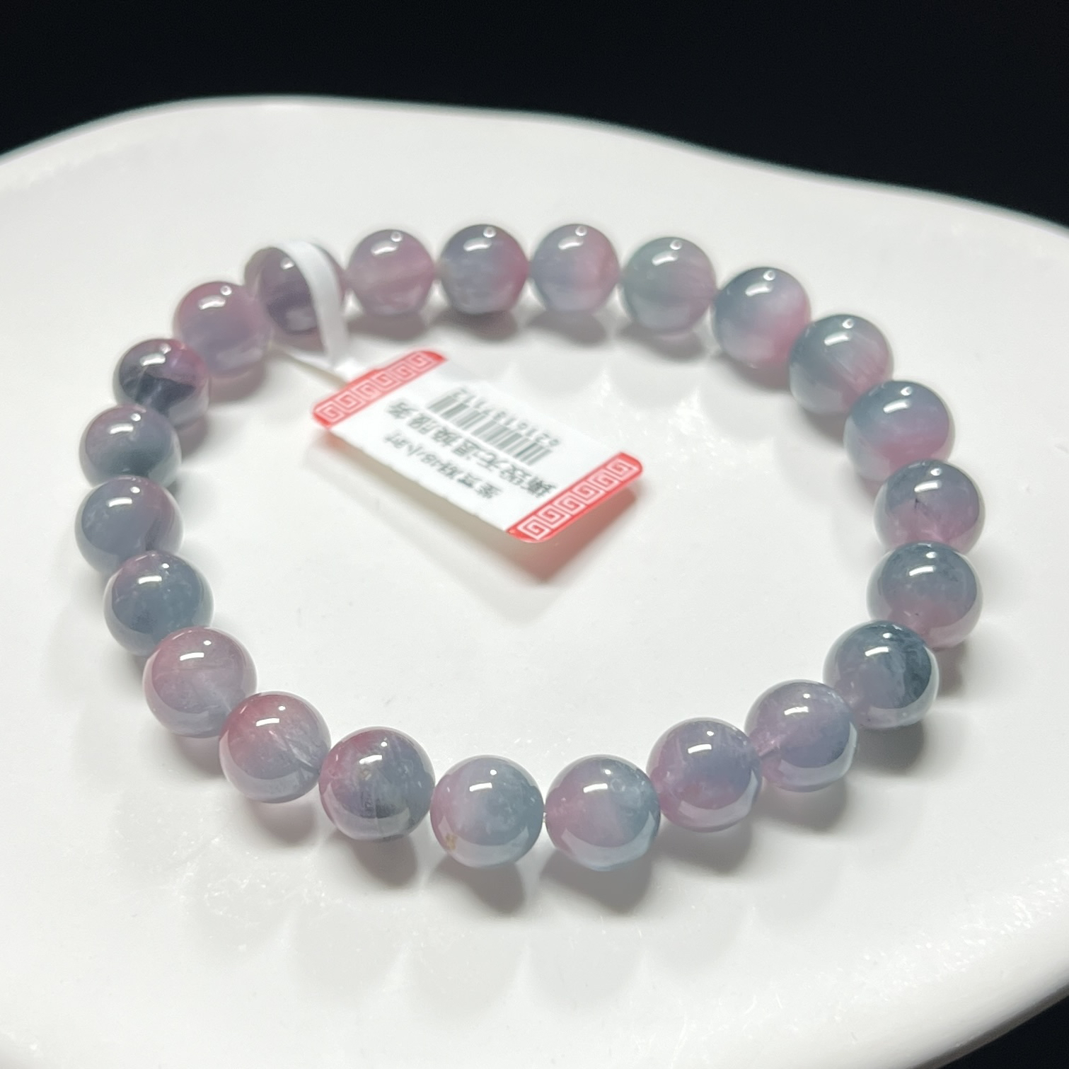 蓝粉紫西瓜碧玺手链女款女士