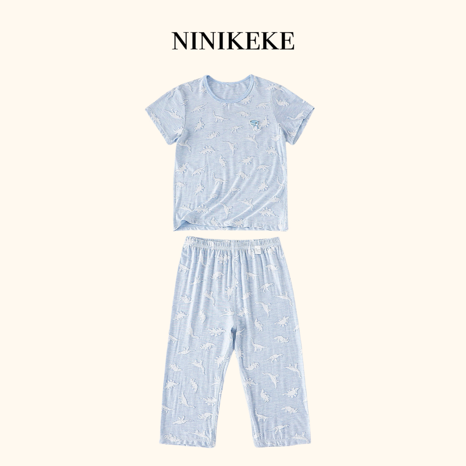 【妮妮珂珂】儿童春夏男女童立体提花短袖七分裤家居套装2130