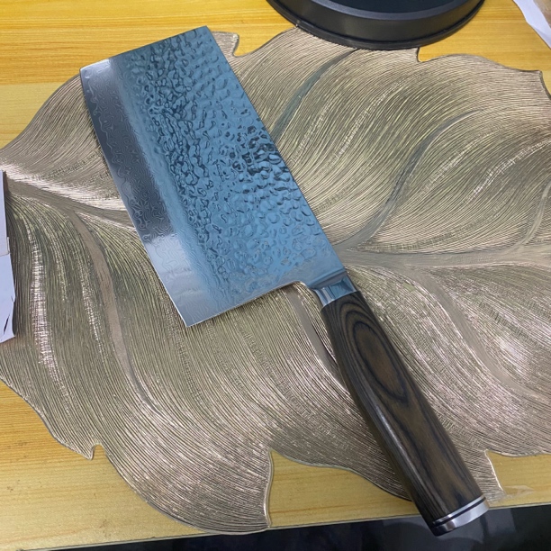 大马士革钢锤纹家用切片菜刀锋利切肉切菜厨房刀具厨师专用