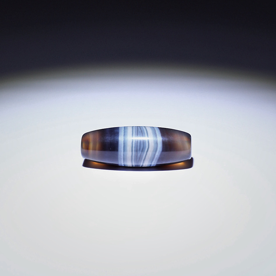 蓝沁缠丝玛瑙珠子