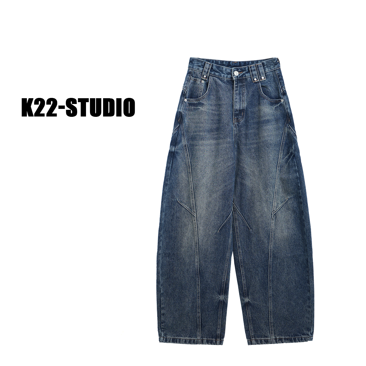 K22｜“A3591”轻奢牛仔没有中间商-中高腰弯刀堆堆裤
