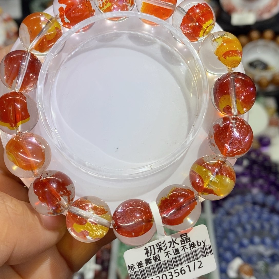 水晶手串未镶嵌锦鲤胶花