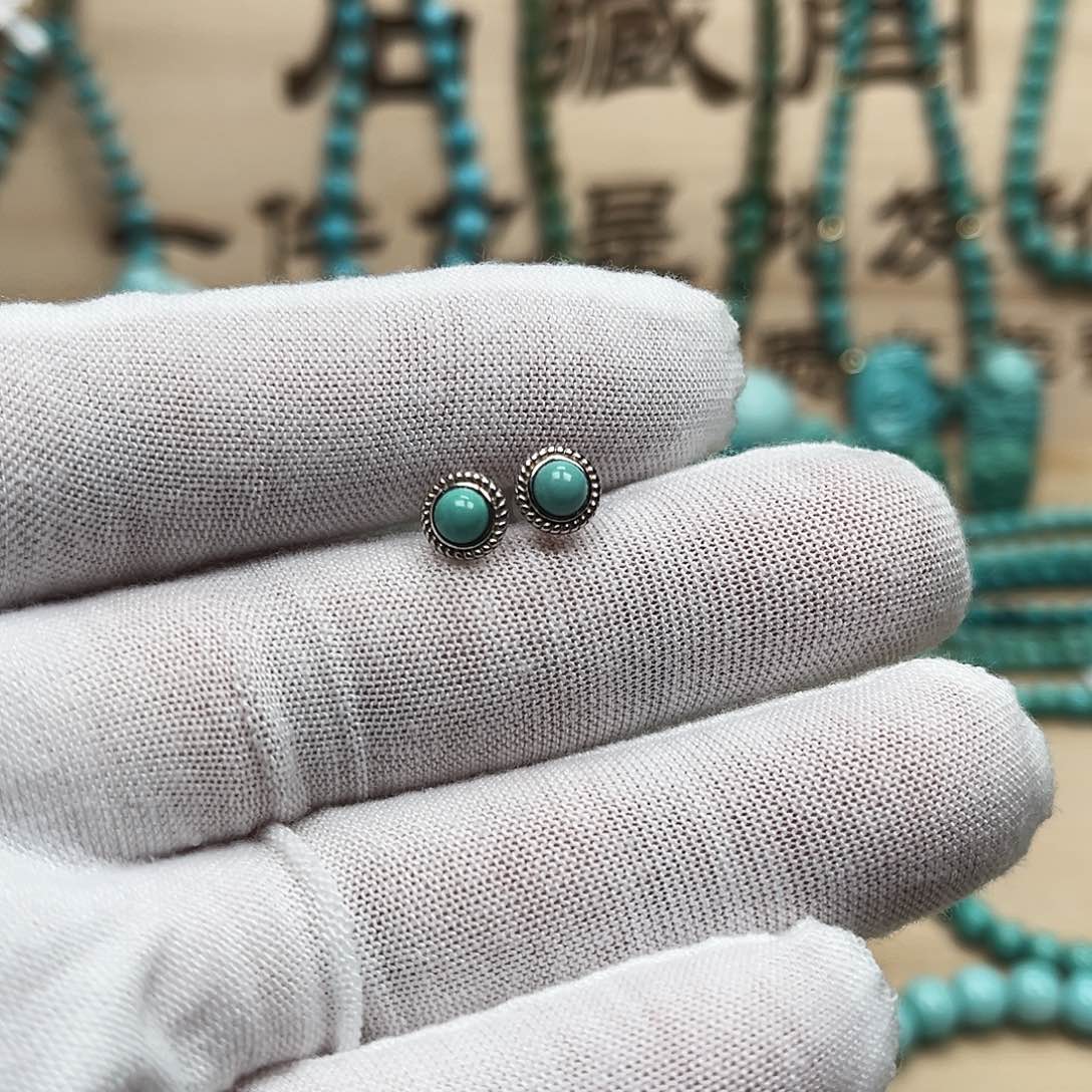 绿松石挂件银S925镶嵌