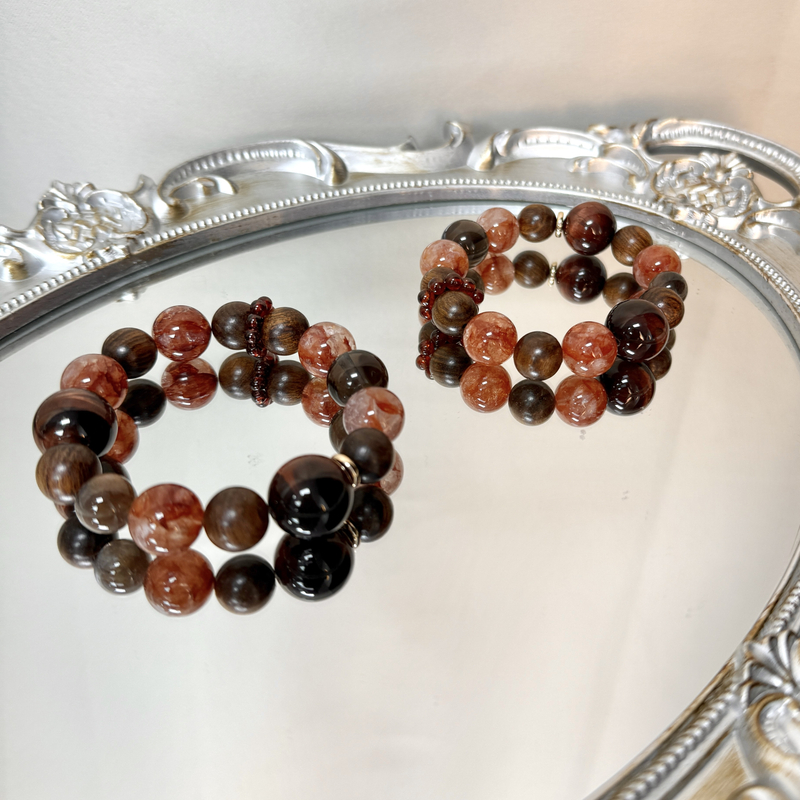 【赤乌柔艳】天然黑金骨干x红虎眼x娇花x茶晶x檀木 