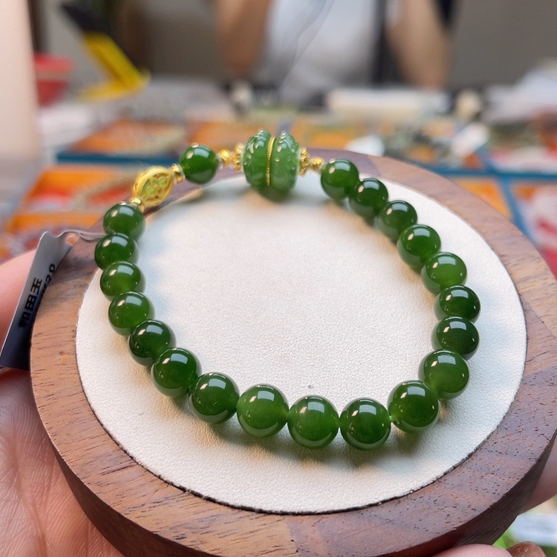 和田玉未镶嵌手串H11卡8