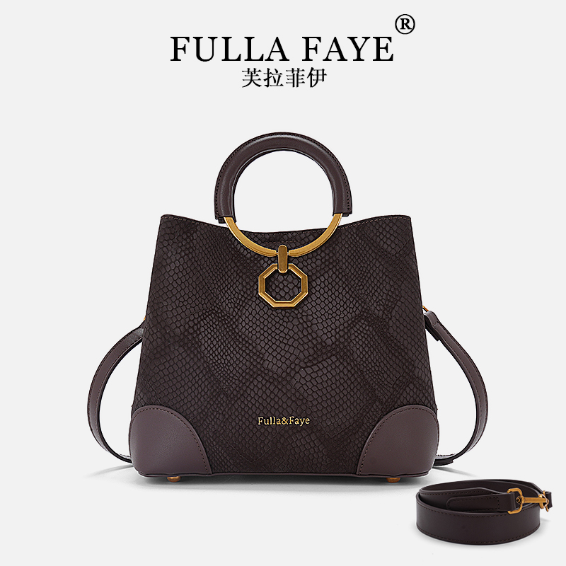 【FU】2025秋冬新款手提托特包通勤单肩斜挎包-咖啡色5703