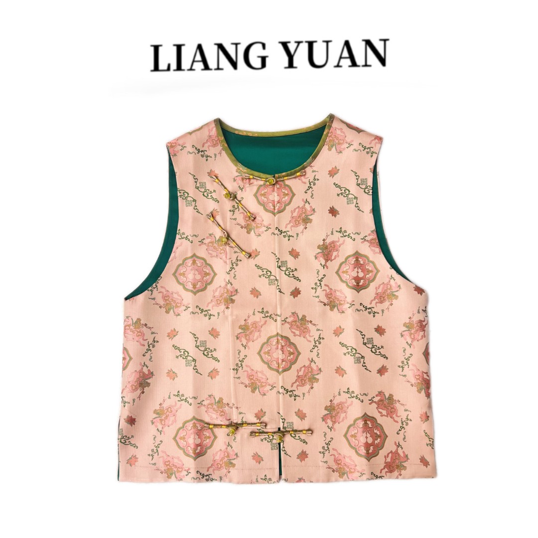 【马上封侯】钱小萍宋锦非遗马甲 100%桑蚕丝桑蚕丝带钢印 25WM007