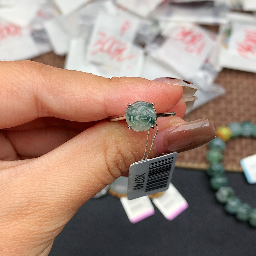 翡翠银S925镶嵌挂件