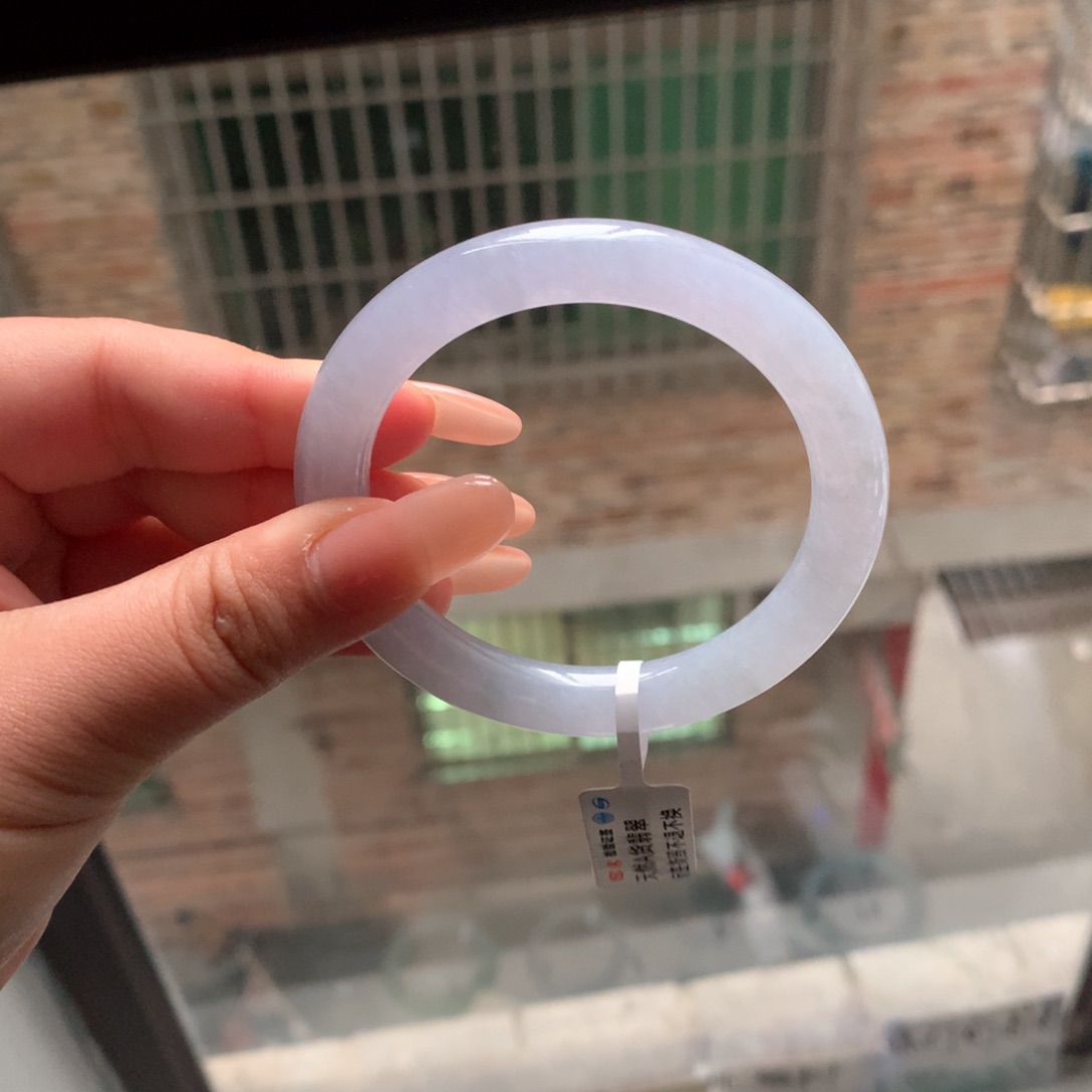 翡翠手镯未镶嵌6 55紫底圆条