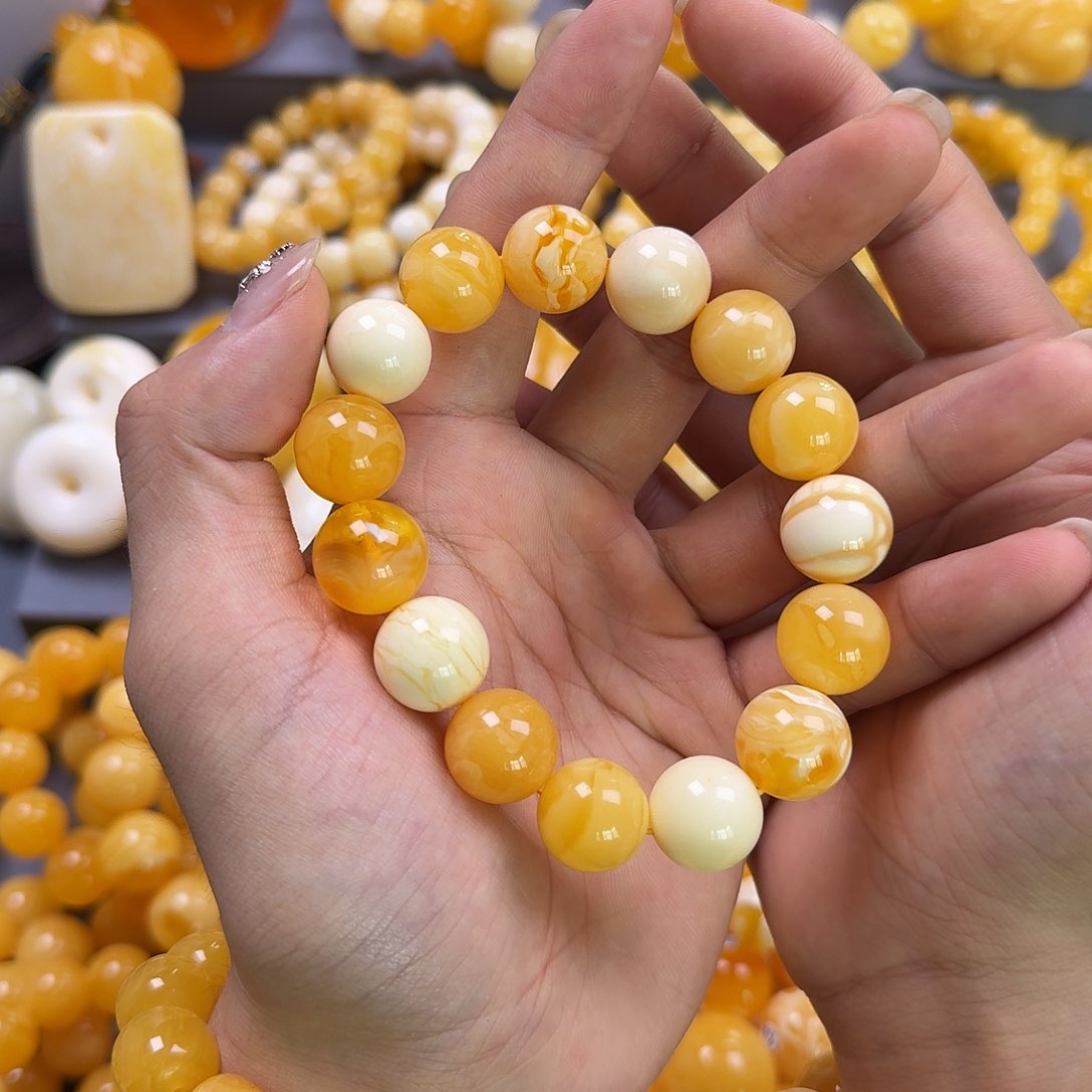 琥珀珠宝奇石未镶嵌15mm