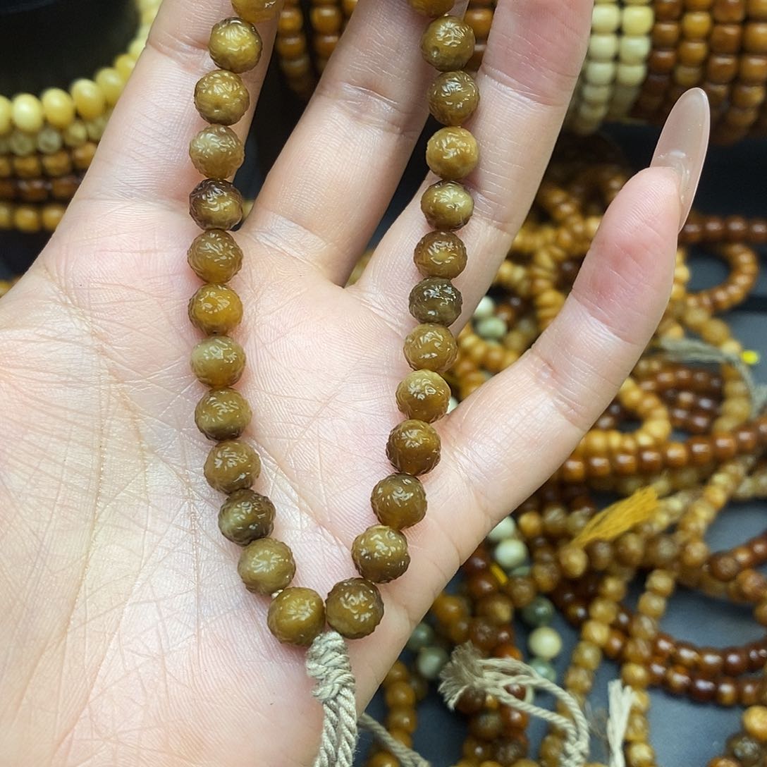 龙眼菩提手串龙脊菩提全透烟花手持卡8 有缩尺