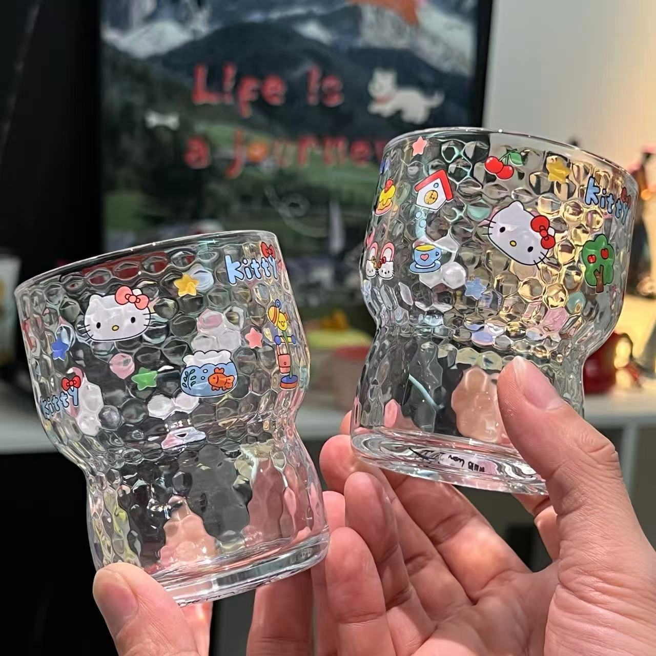 外贸尾单 钻石玻璃杯 2只装