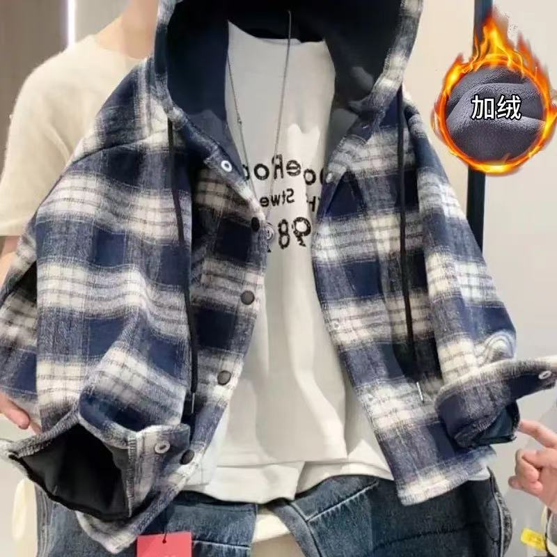 秋冬季男童外套一体绒2025新款中大童儿童衬衫休闲时尚百搭洋气