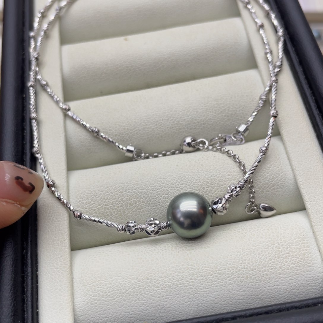海水珍珠项链银S925镶嵌