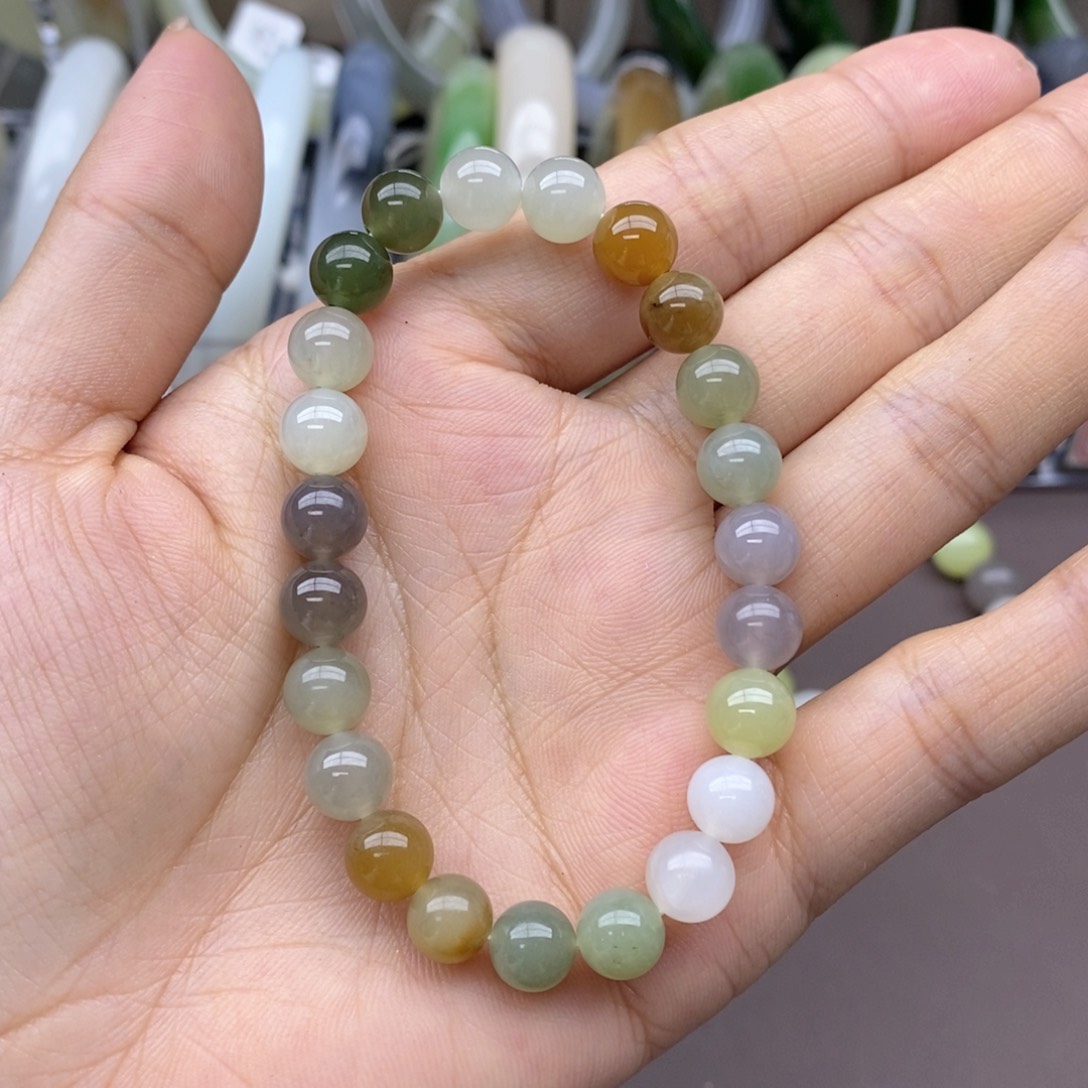 和田玉手串未镶嵌用****0卡8