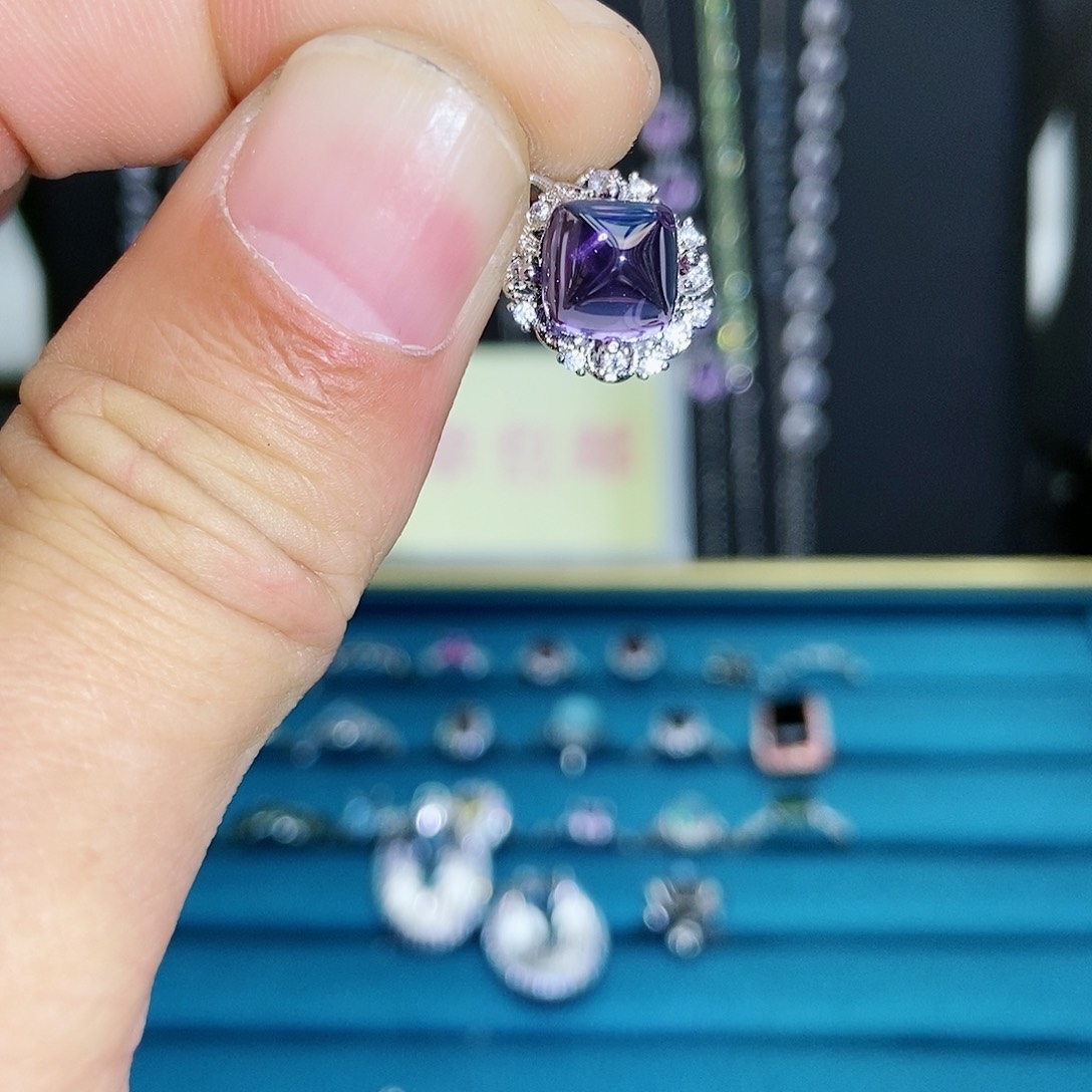 【闪购商品】紫晶珠宝半成品银S925镶嵌