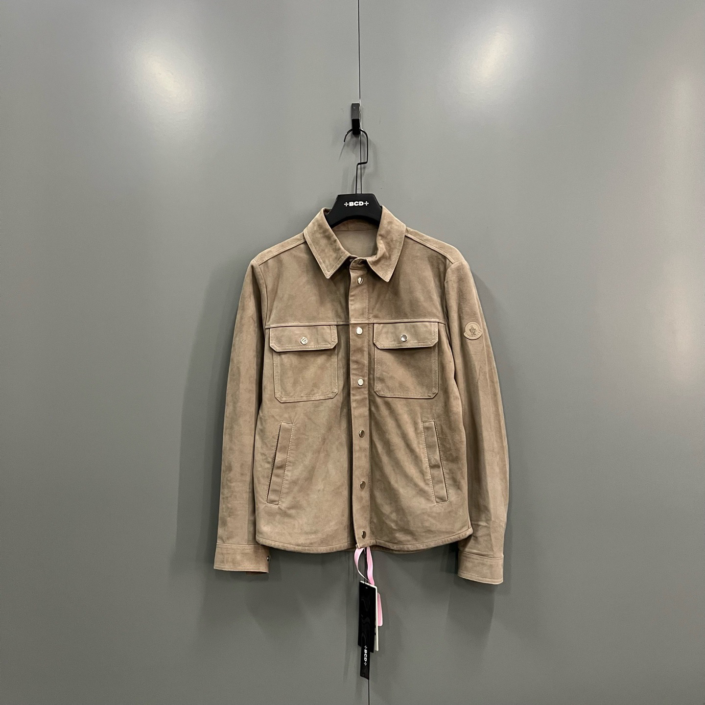 未使用 MONCLER ab1211 700205 徽标麂皮夹克 0码