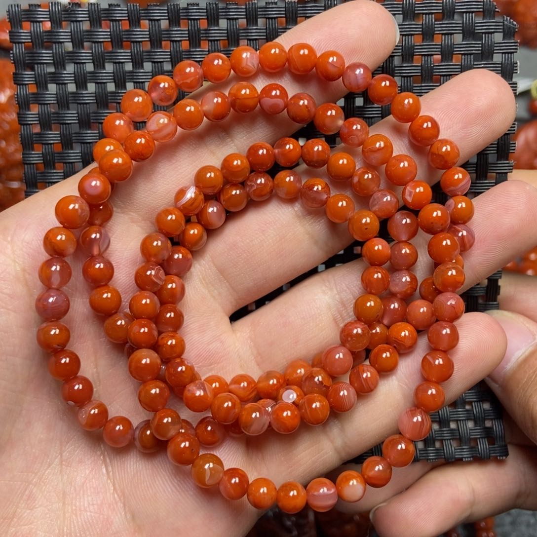 南红玛瑙手链未镶嵌5+mm