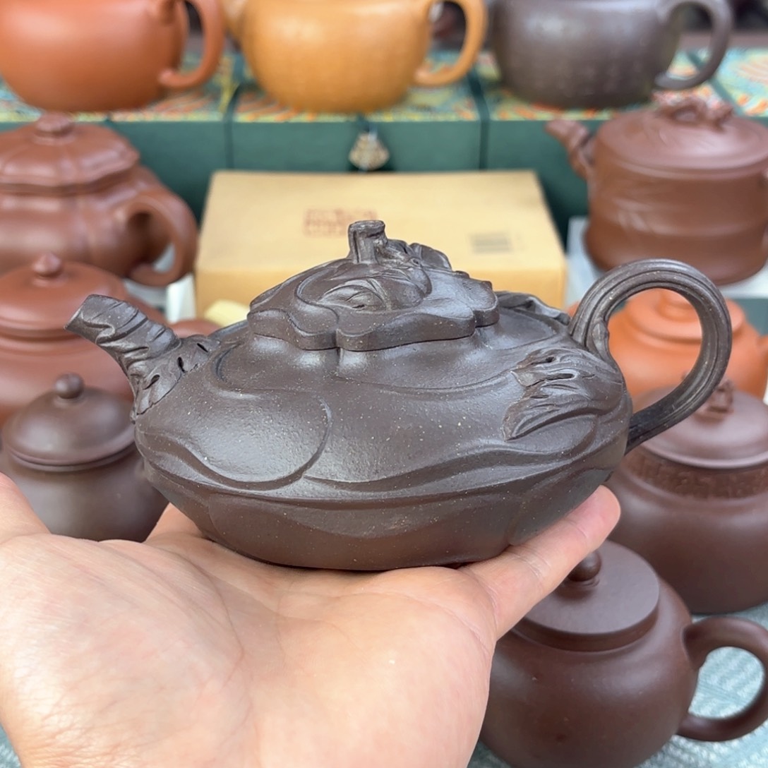 紫砂茶壶赛*秋风卷葵 半手工 