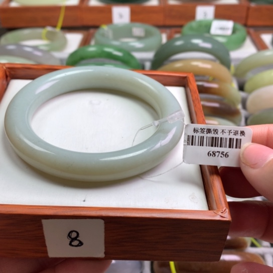 和田玉手镯未镶嵌55