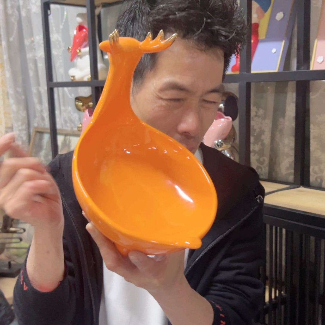 红陶红陶红陶红陶橙色收纳鹿