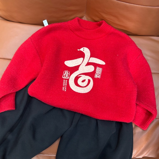 1722过年红毛衣男女童